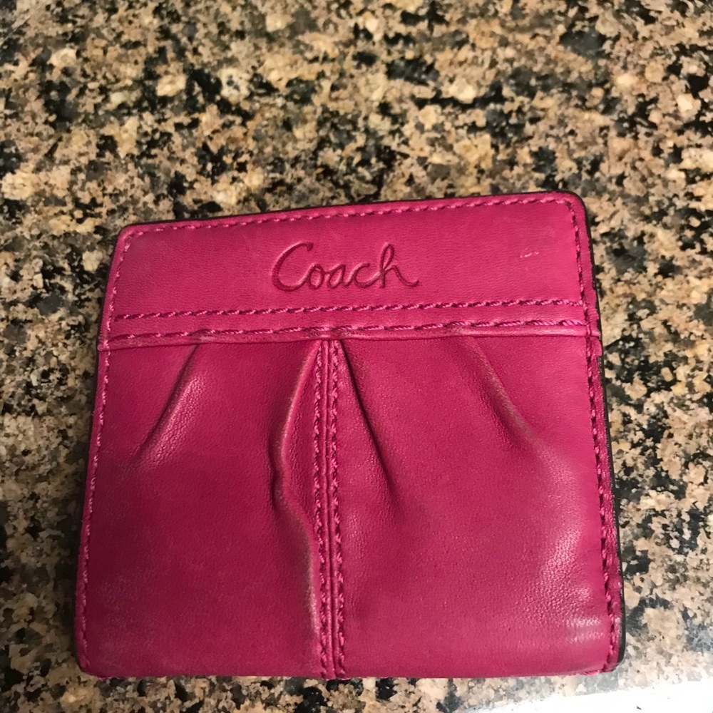Used coach mini wallet- pink